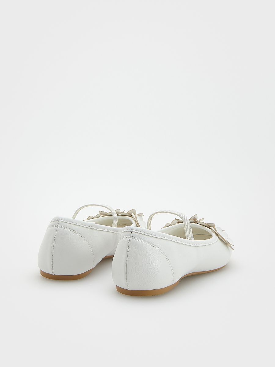 Ballerines à finitions fleuries - blanc - RESERVED - 3