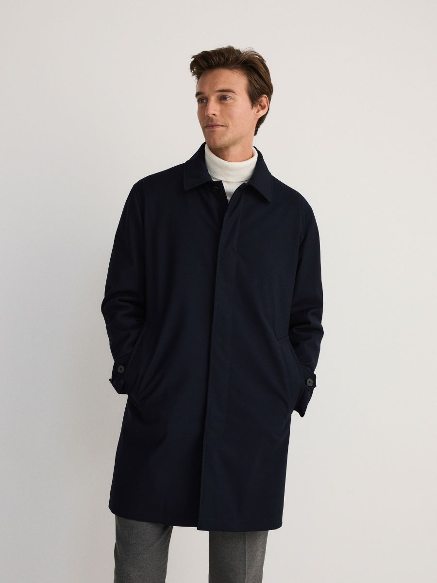 MEN`S COAT - blu scuro - RESERVED