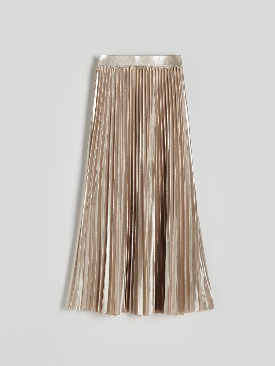 Pleated maxi skirt gold outlet