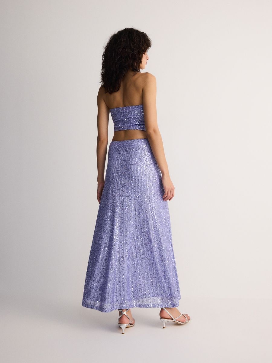Jupe maxi à sequins - lavande - RESERVED - 3