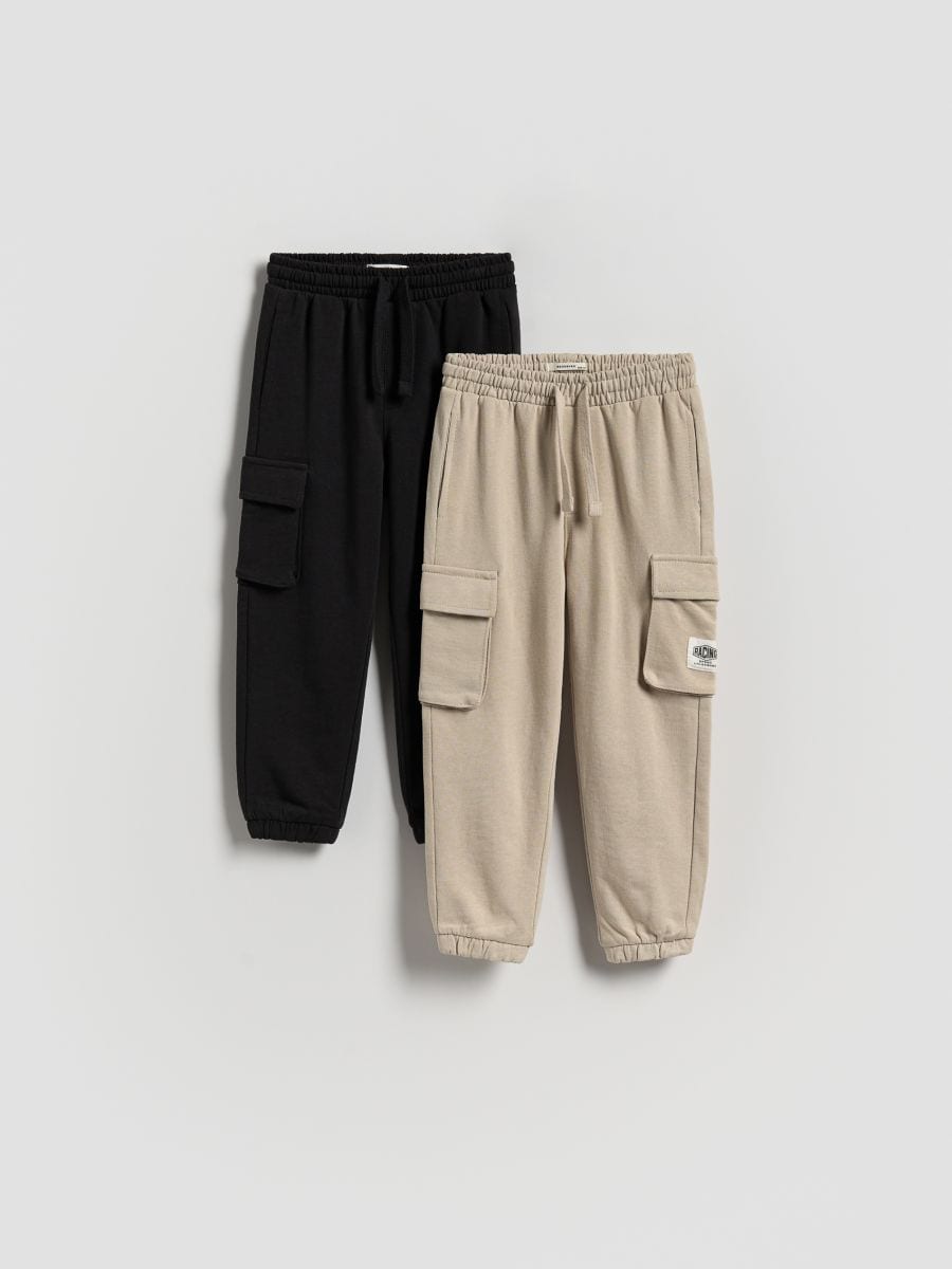 Bawełniane joggery cargo 2 pack - ciemnoszary - RESERVED