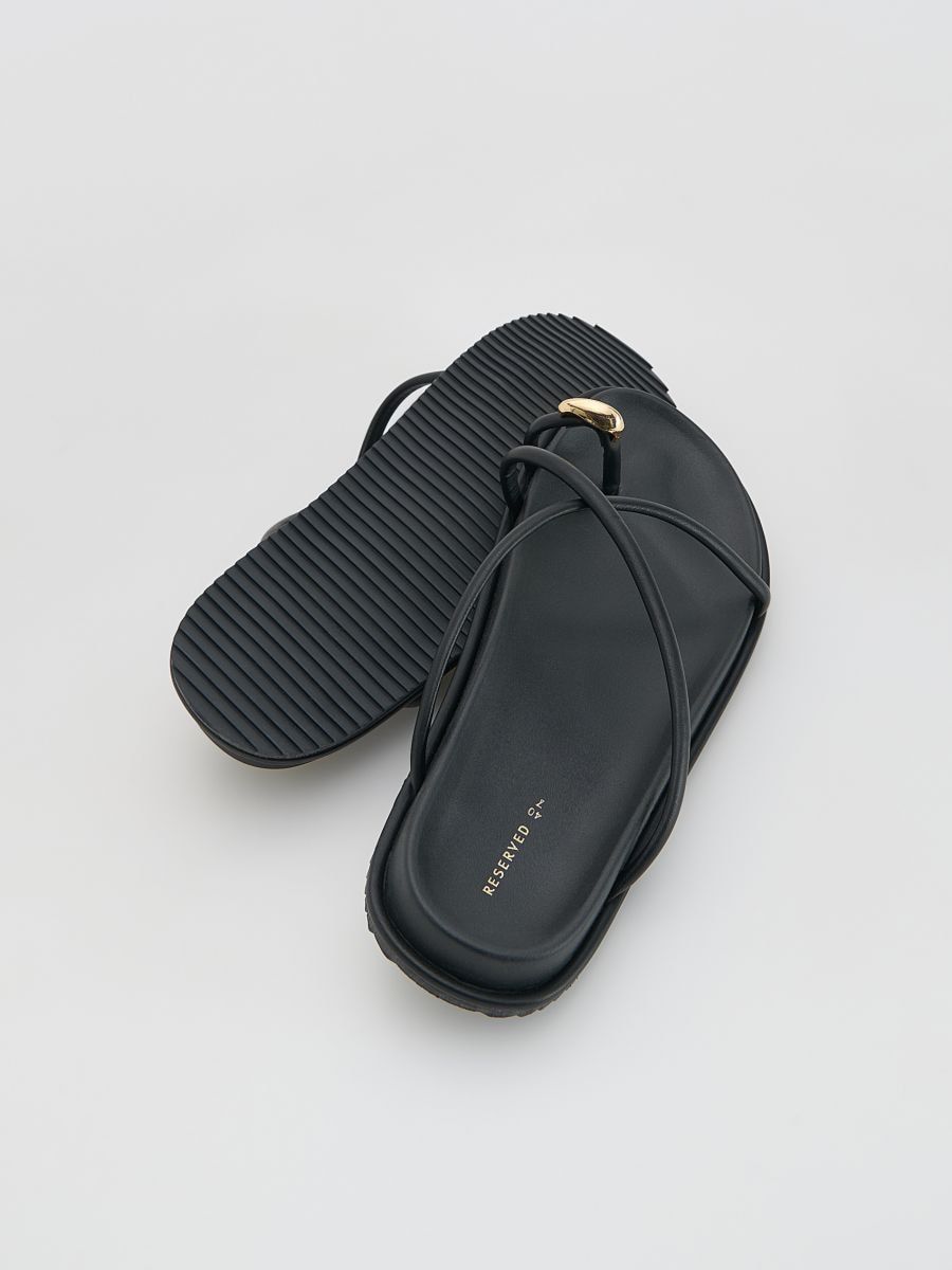Sandals with decorative detail - black - RESERVED - 5