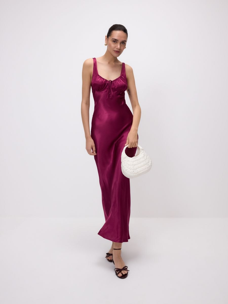 Kleid aus Satinviskose - burgundy - RESERVED