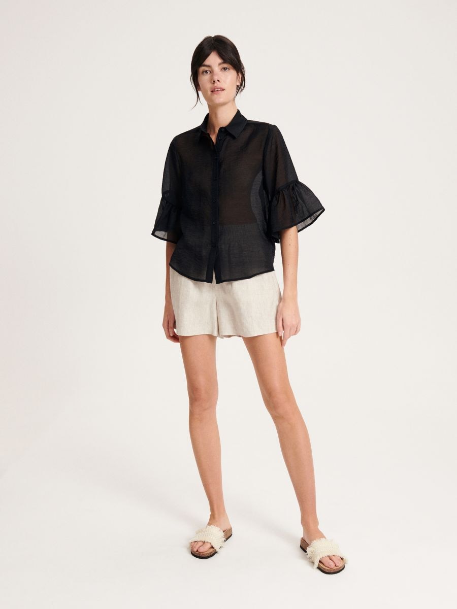 Top with frills - black - RESERVED - 2