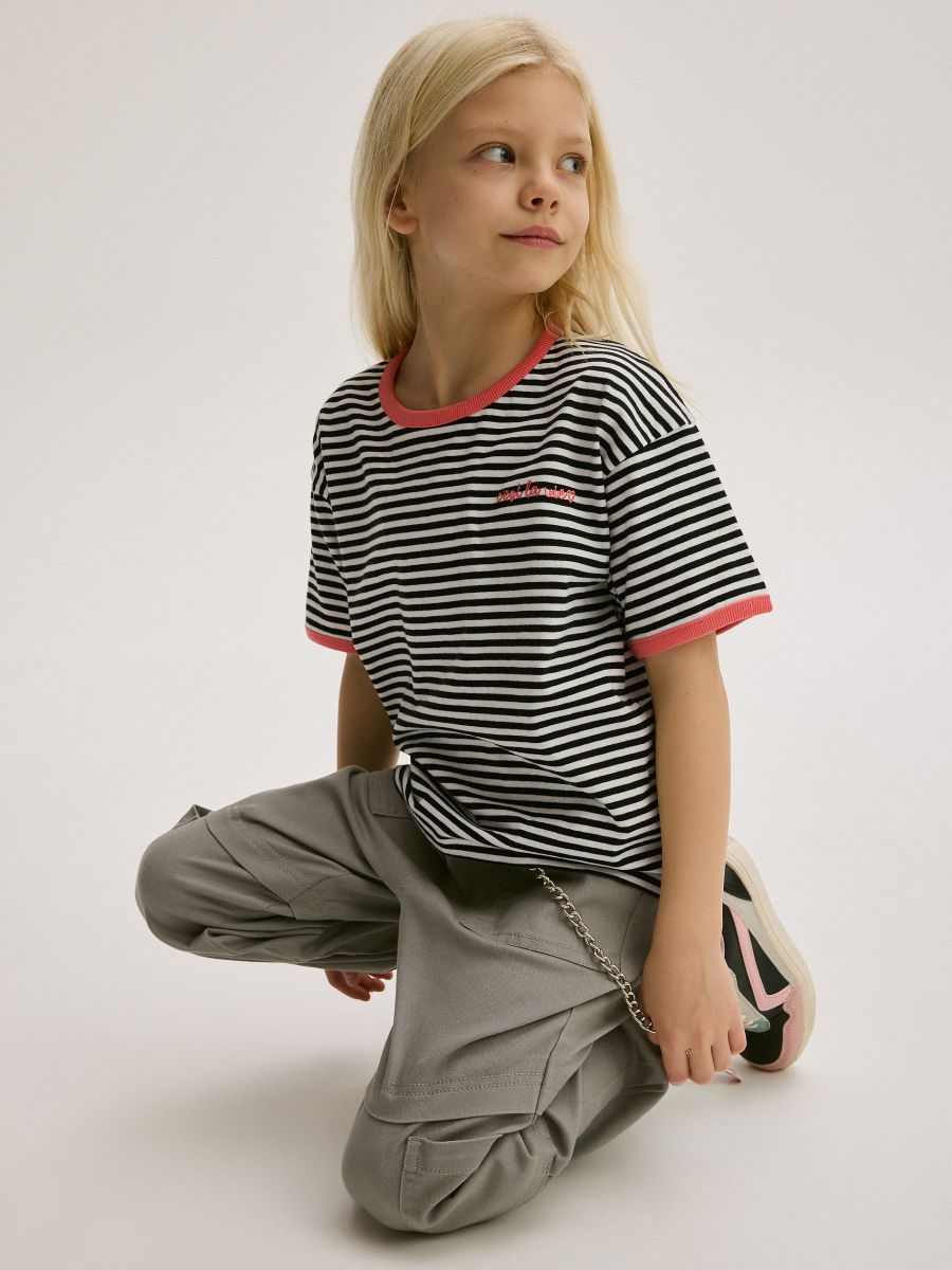 Trousers with chain detail - light grey - RESERVED - 4