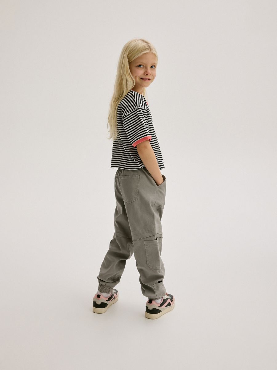 Trousers with chain detail - light grey - RESERVED - 3