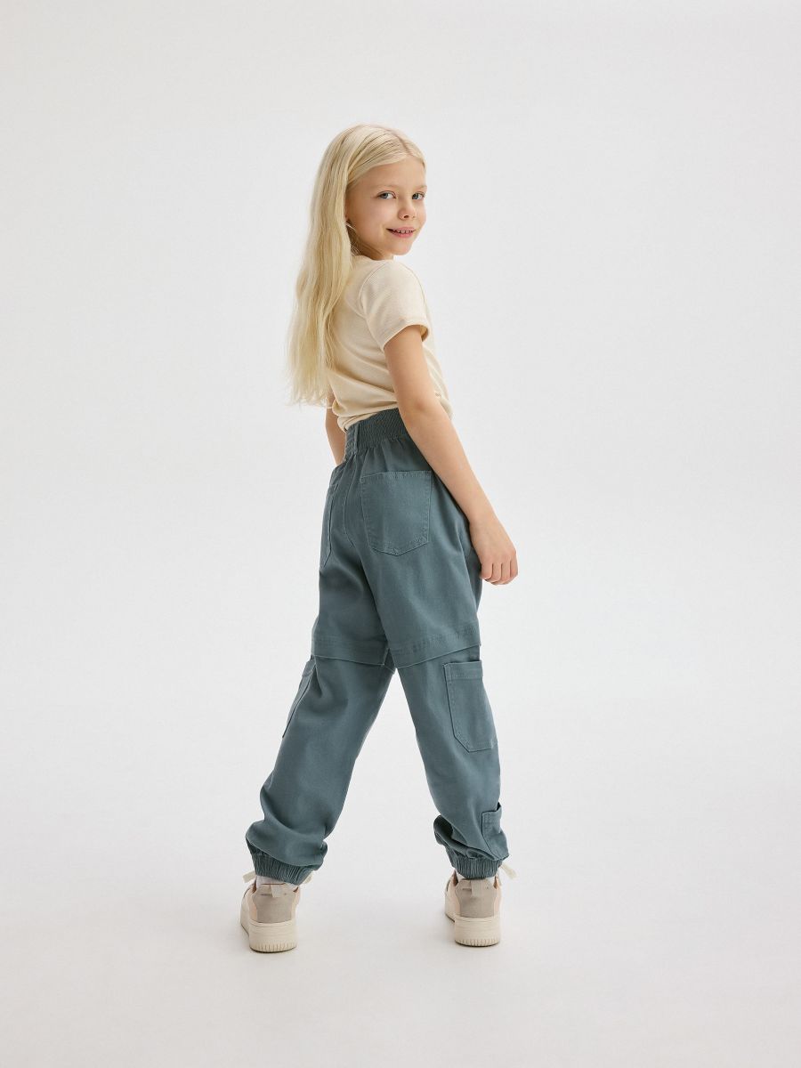 Trousers with chain detail - teal green - RESERVED - 3