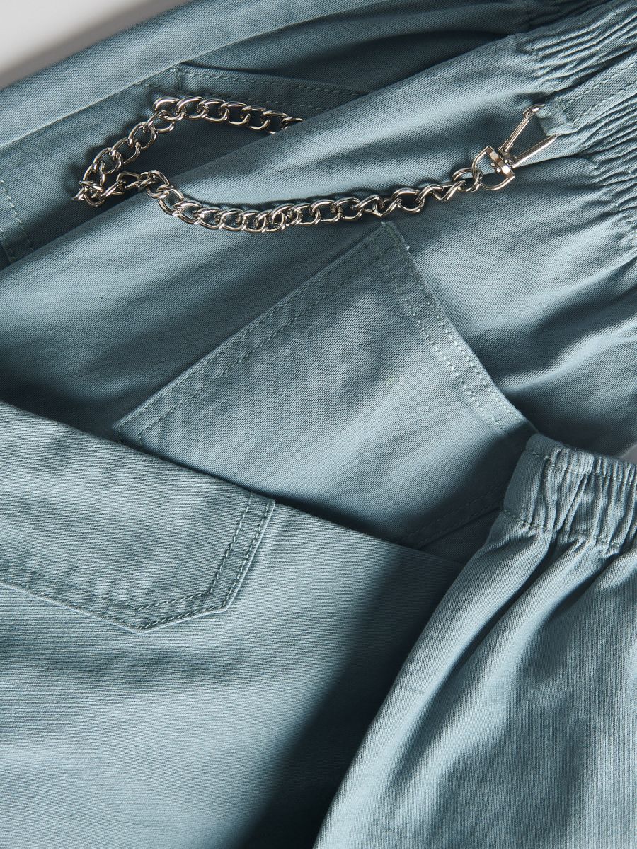 Trousers with chain detail - teal green - RESERVED - 2
