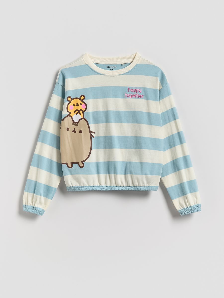 GIRLS` T-SHIRT - halványkék - RESERVED