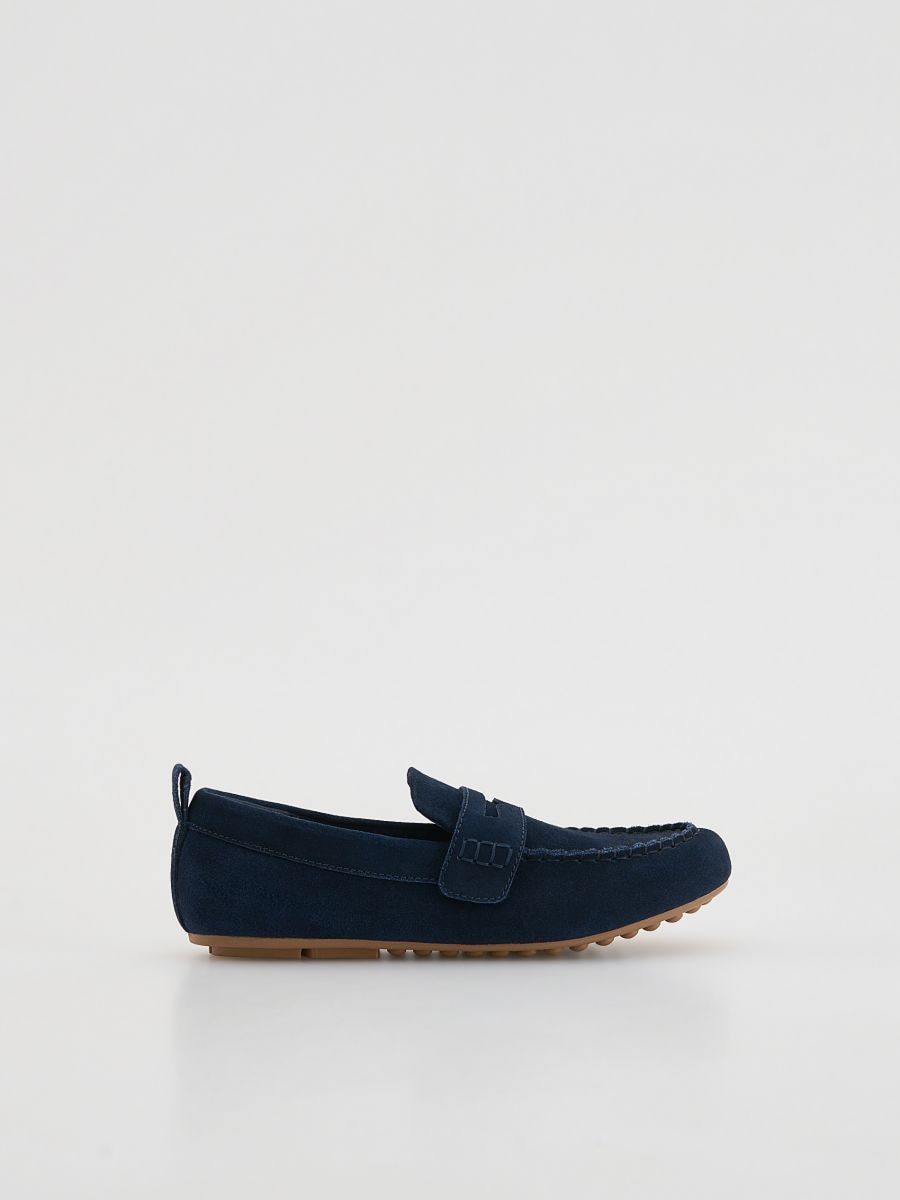 Leather loafers - navy - RESERVED
