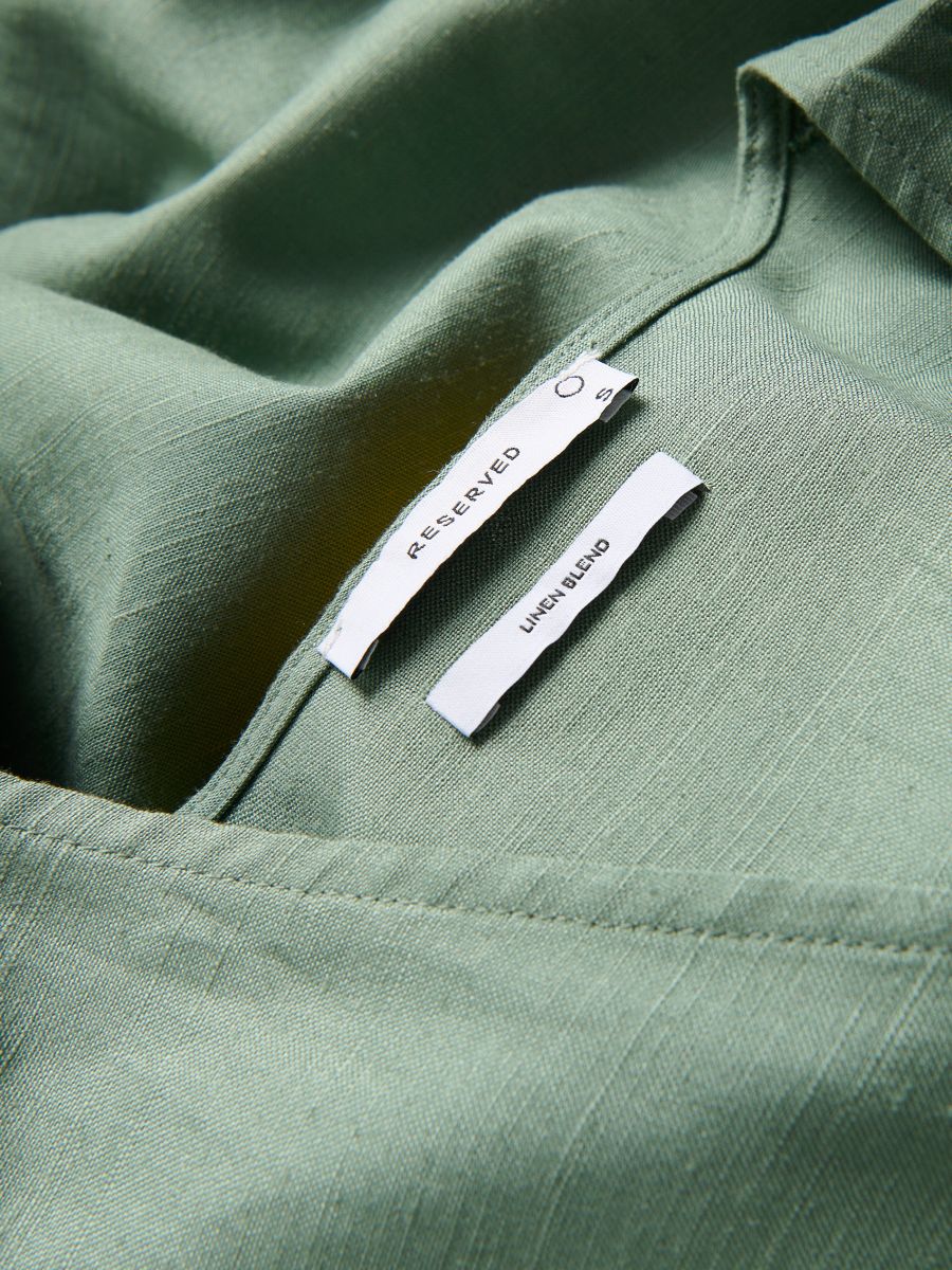 Midi dress with linen blend - pale green - RESERVED - 7