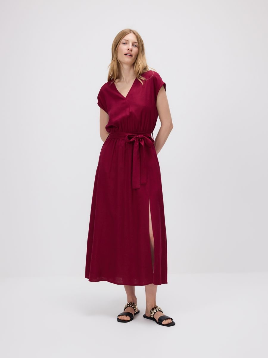 LADIES` DRESS - gesztenyebarna - RESERVED