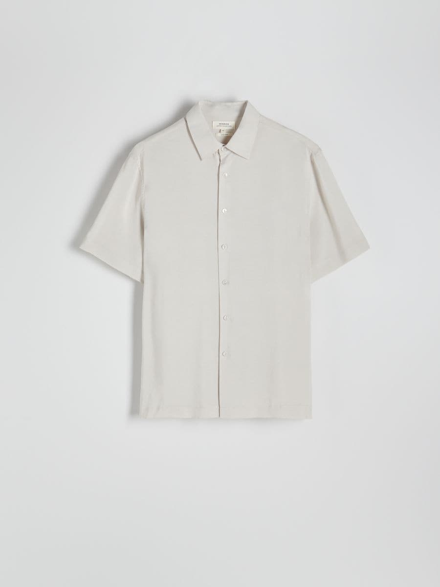 Camicia comfort fit in lyocell - beige - RESERVED - 5