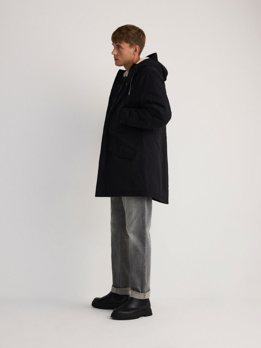 Insulated parka with hood - black - RESERVED - 2