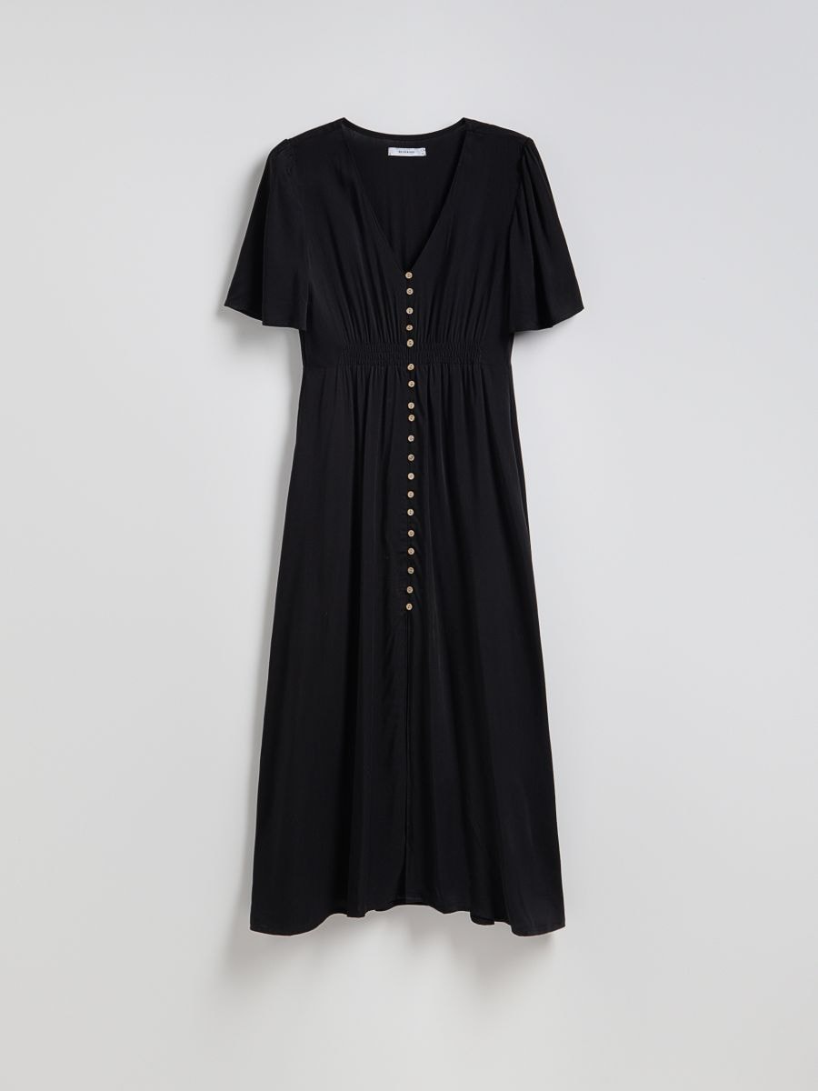 Midi garuma kleita - melns - RESERVED