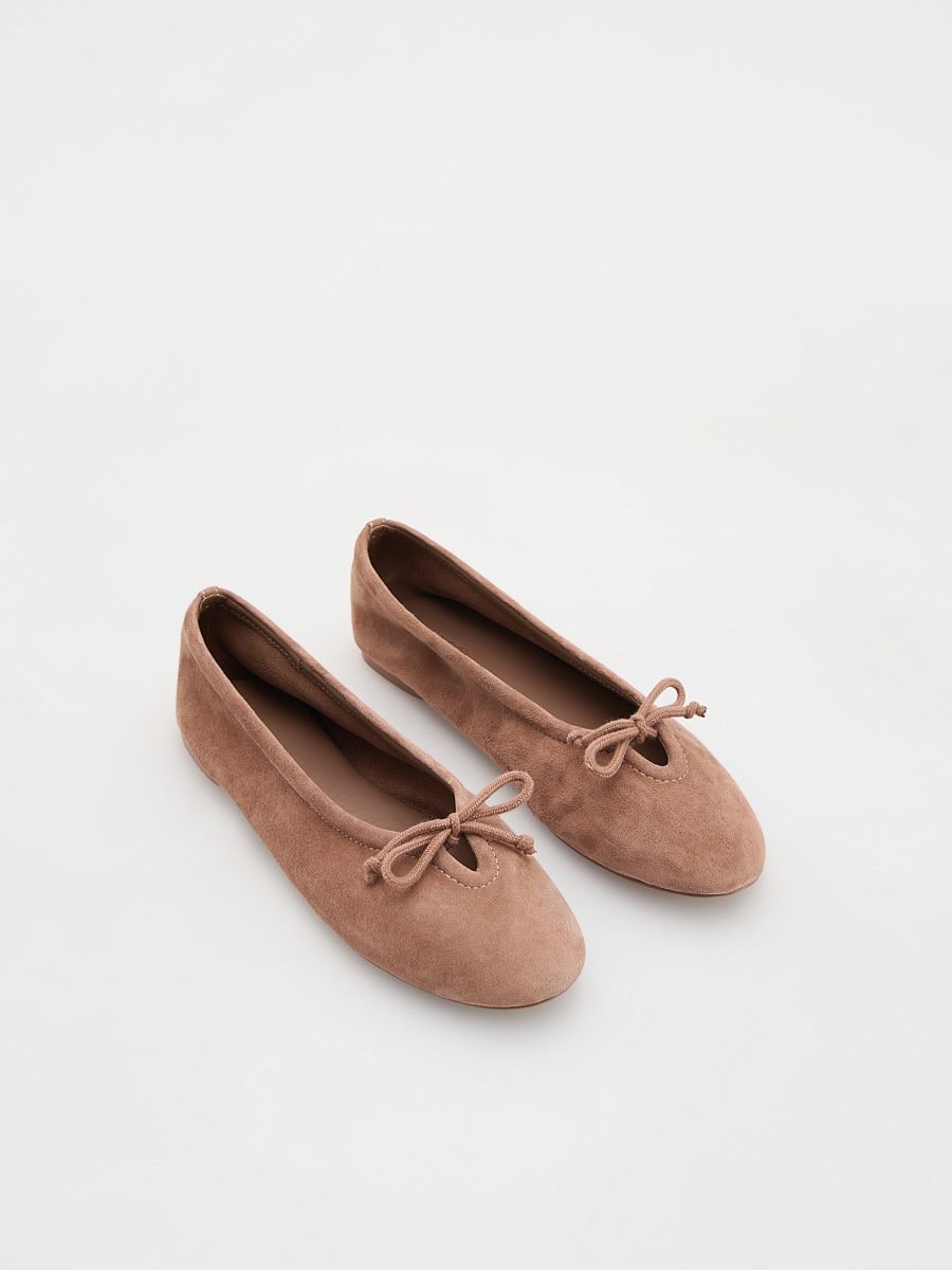 Ballerinaskor i läder - BEIGE - RESERVED - 2