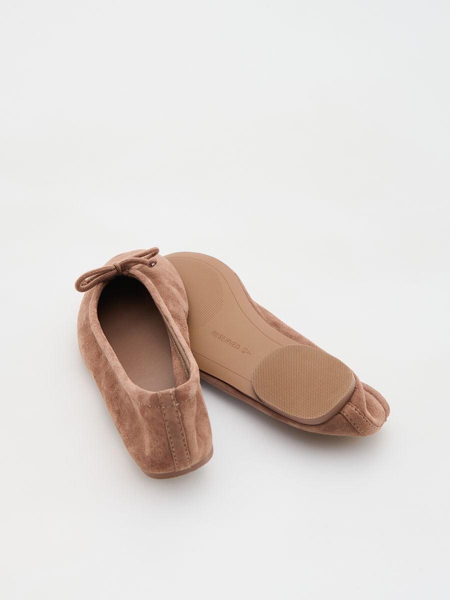 Ballerinaskor i läder - BEIGE - RESERVED - 3