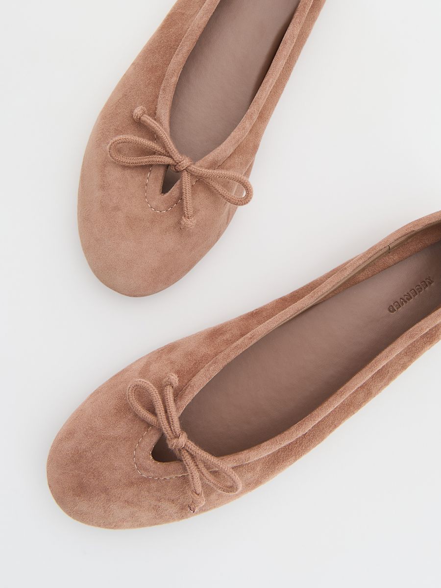 Ballerinaskor i läder - BEIGE - RESERVED - 4