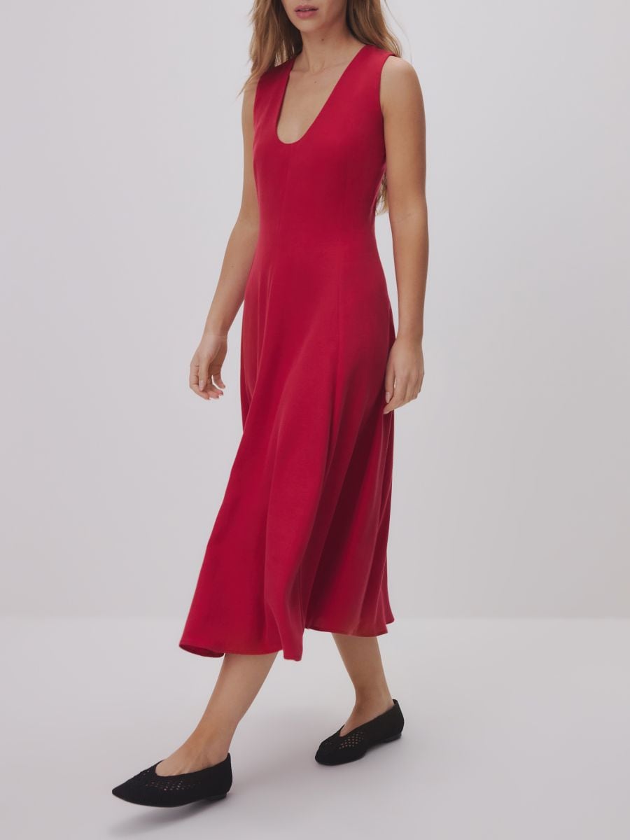 Lyocell rich midi dress - red - RESERVED