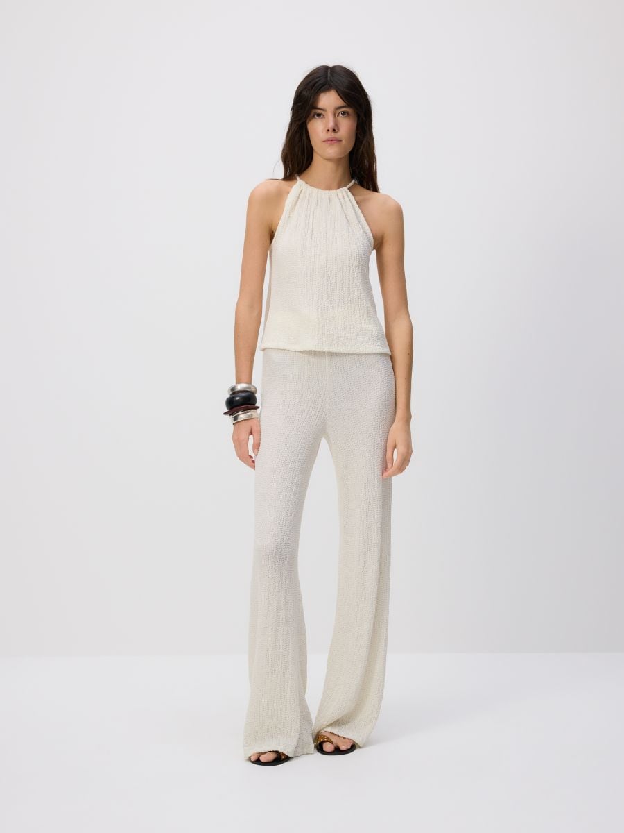 Crushed top with halter neck - cream - RESERVED - 5