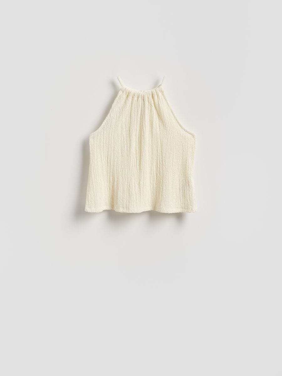 Crushed top with halter neck - cream - RESERVED - 6