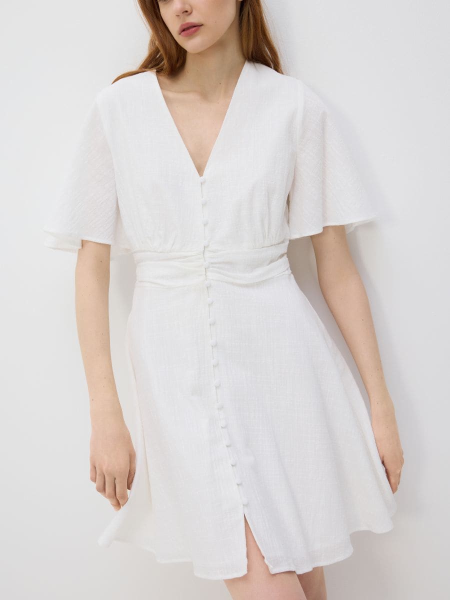 Robe midi en coton - crème - RESERVED - 3