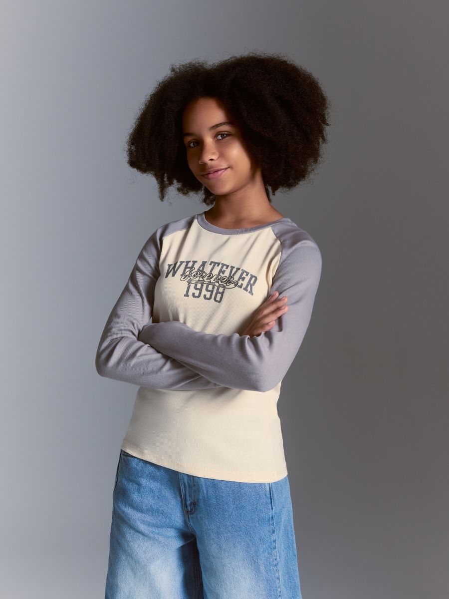 T-shirt with print - nude - RESERVED