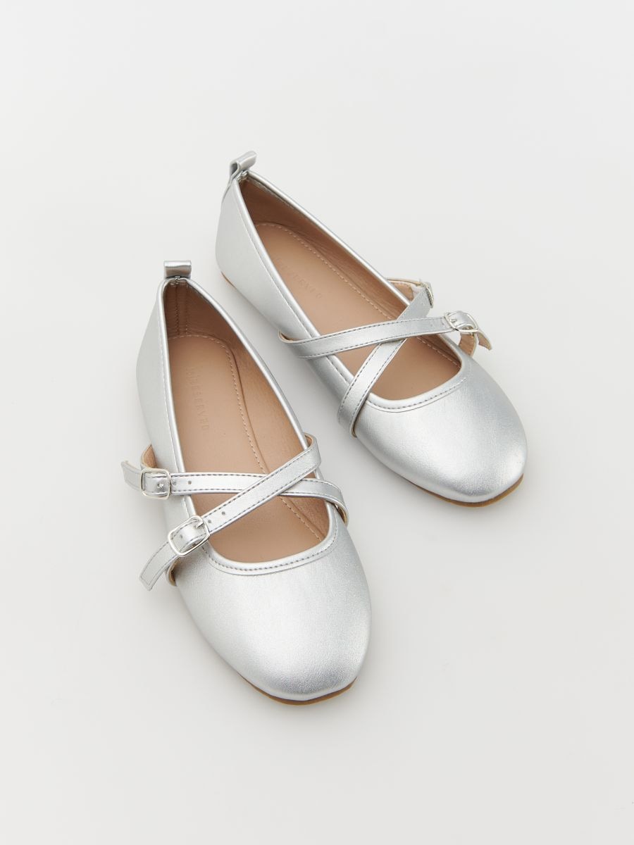 Ballerines argentées à fermeture - argent - RESERVED - 2