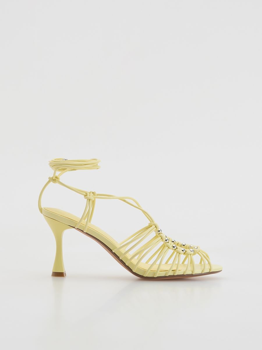 LADIES` STRAPPY SANDALS - light yellow - RESERVED