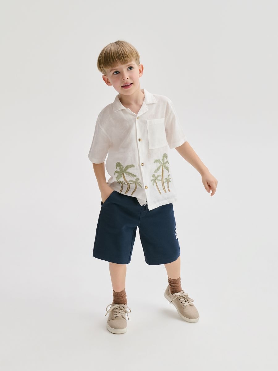 Pantaloncini in cotone - blu scuro - RESERVED - 2