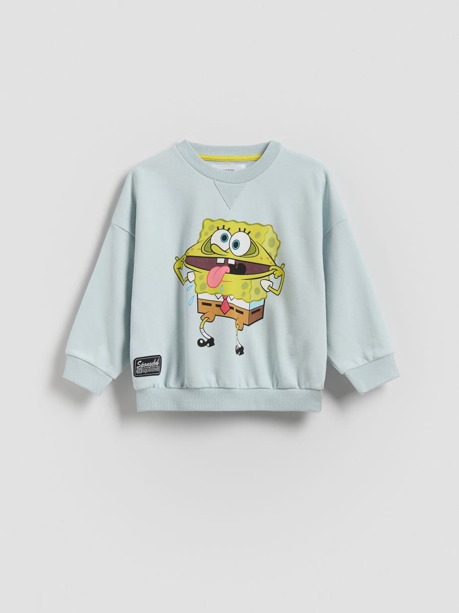 Bawełniana bluza SpongeBob - jasnoniebieski - RESERVED