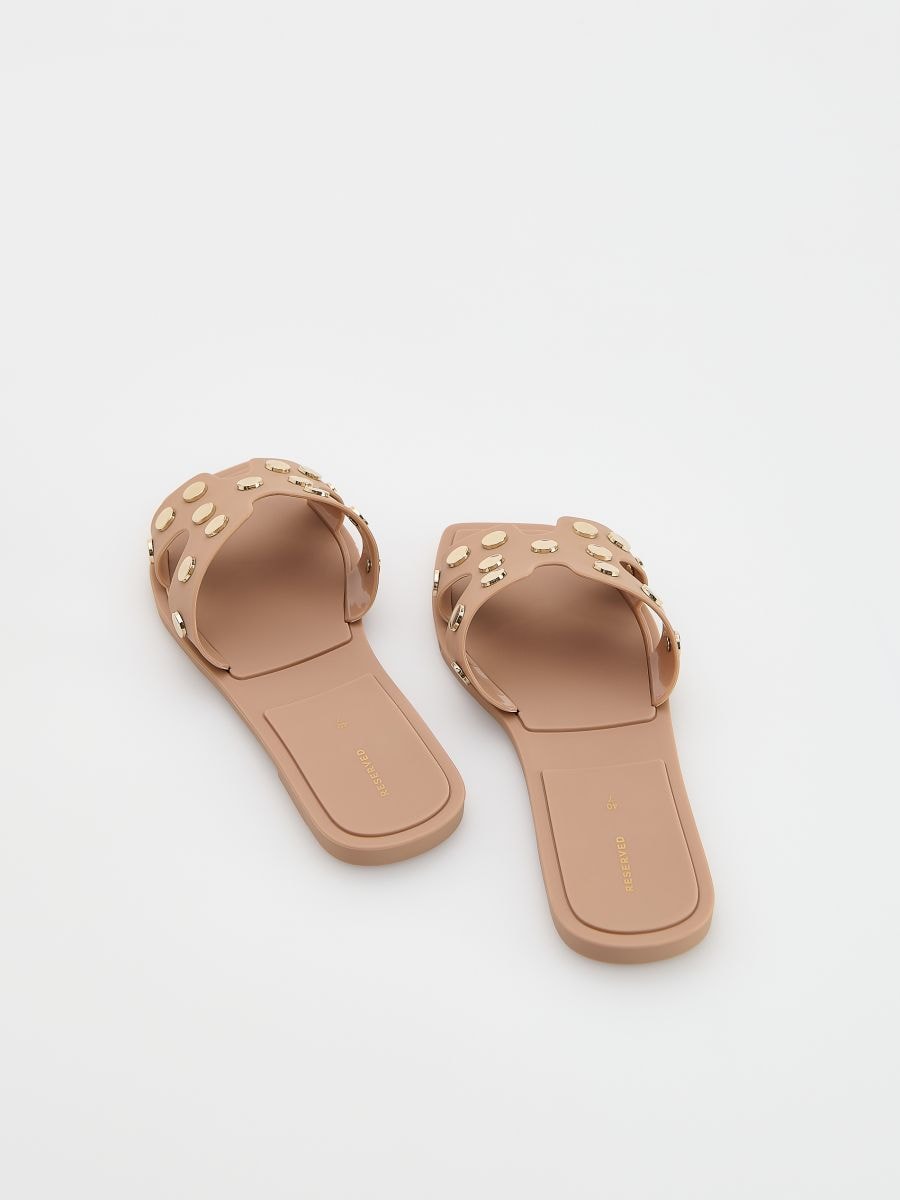 Studded slides - beige - RESERVED - 3