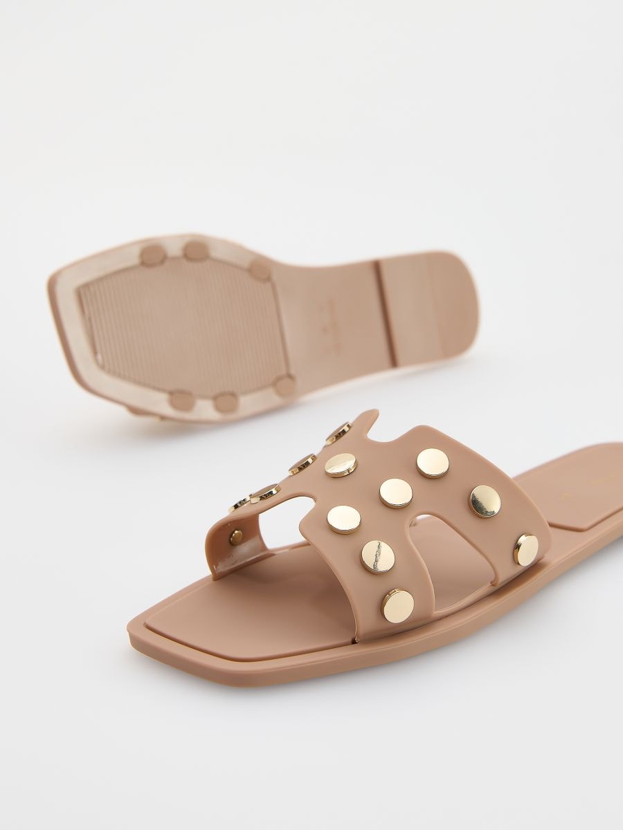 Studded slides - beige - RESERVED - 4