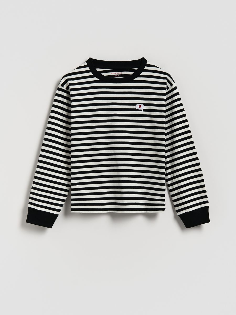 Embroidered cotton t-shirt - black - RESERVED
