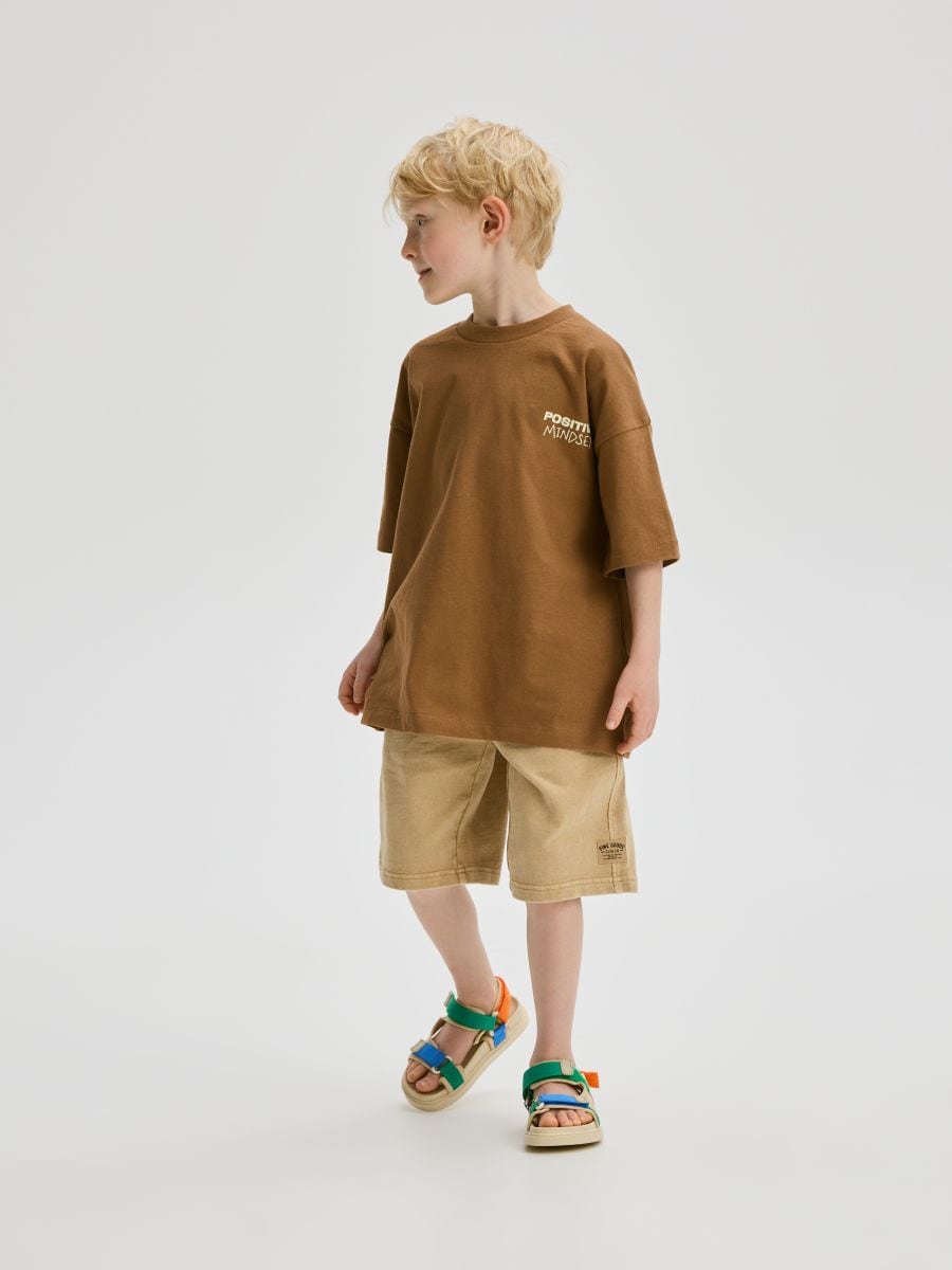 Cotton bermuda shorts - beige - RESERVED