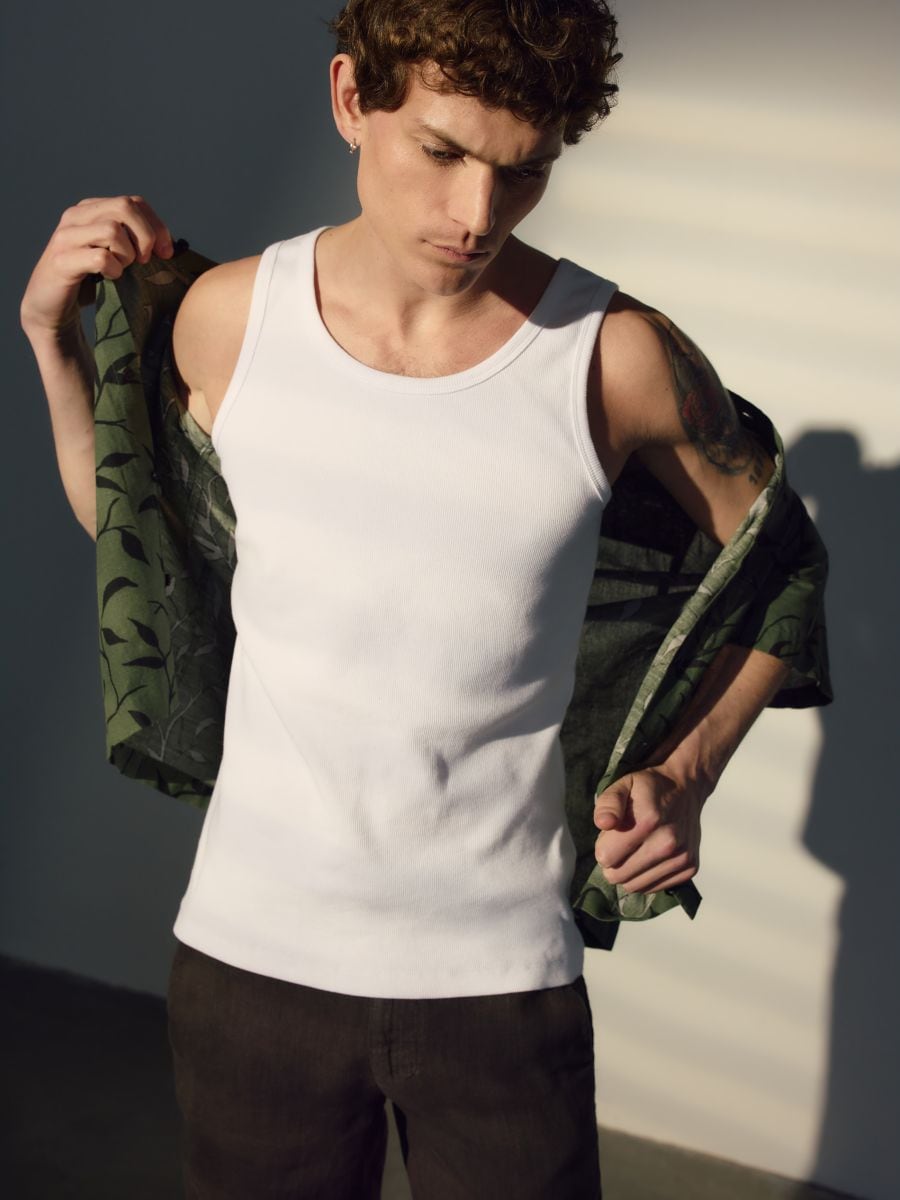 Cotton tank top - white - RESERVED - 2