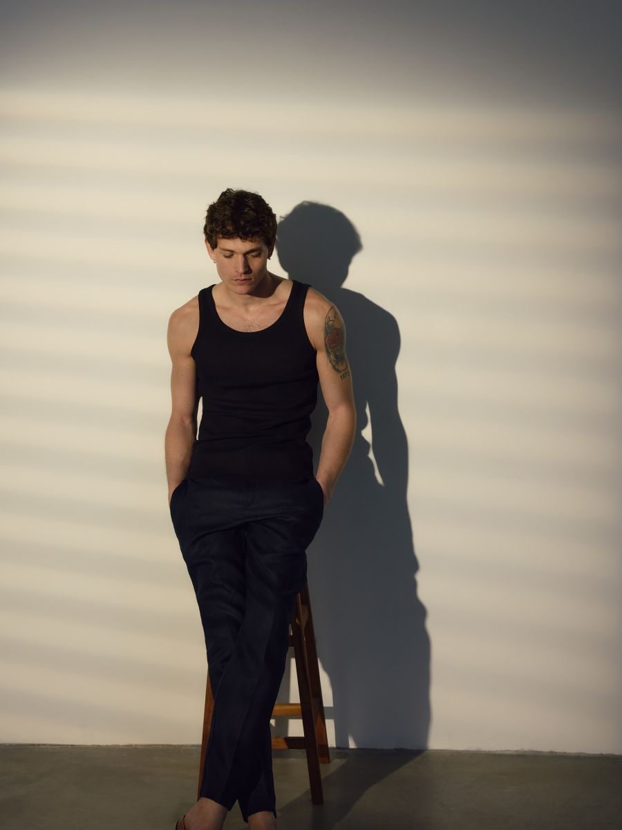 Cotton tank top - black - RESERVED