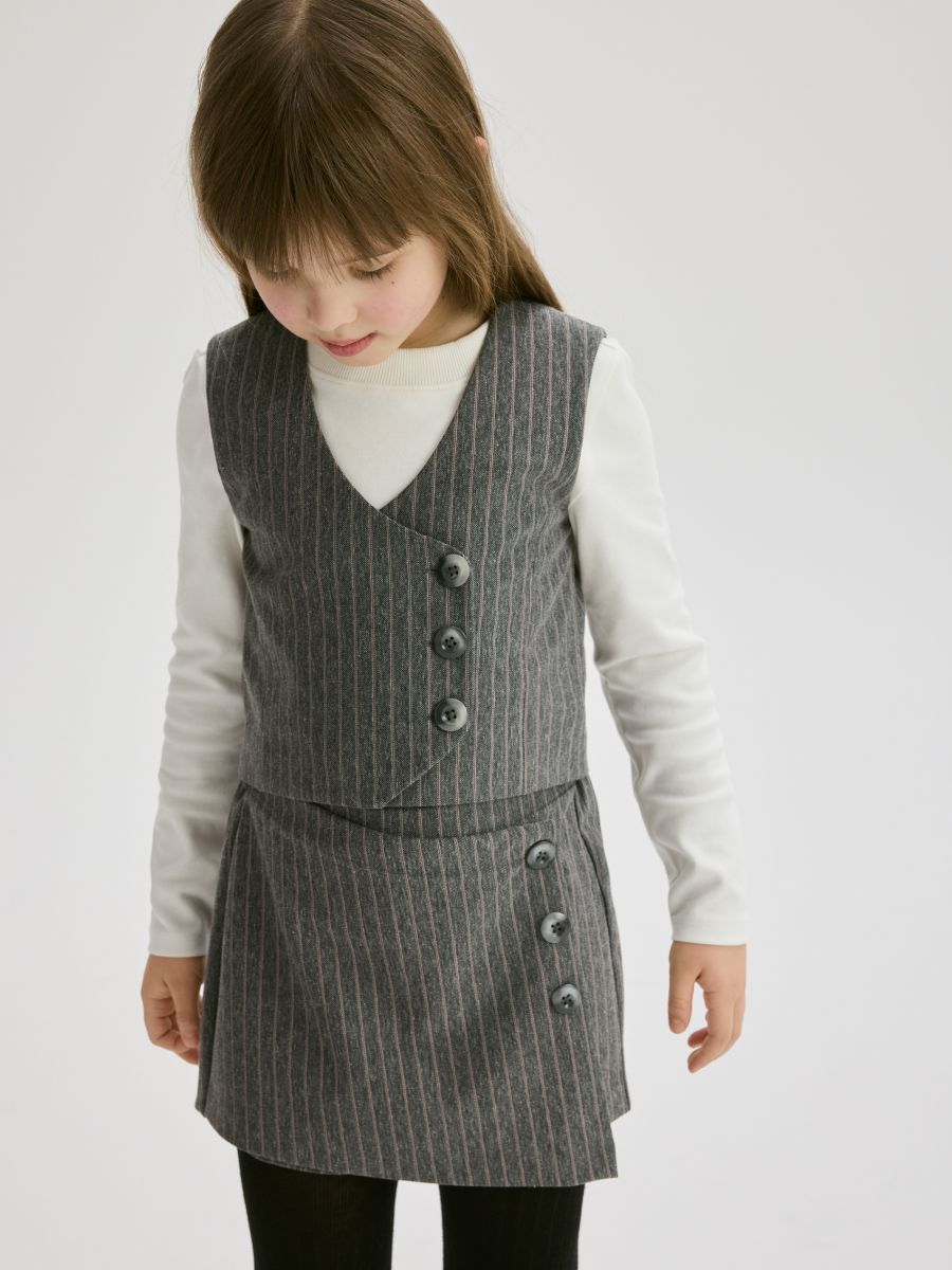 GIRLS` VEST - tamno siva - RESERVED