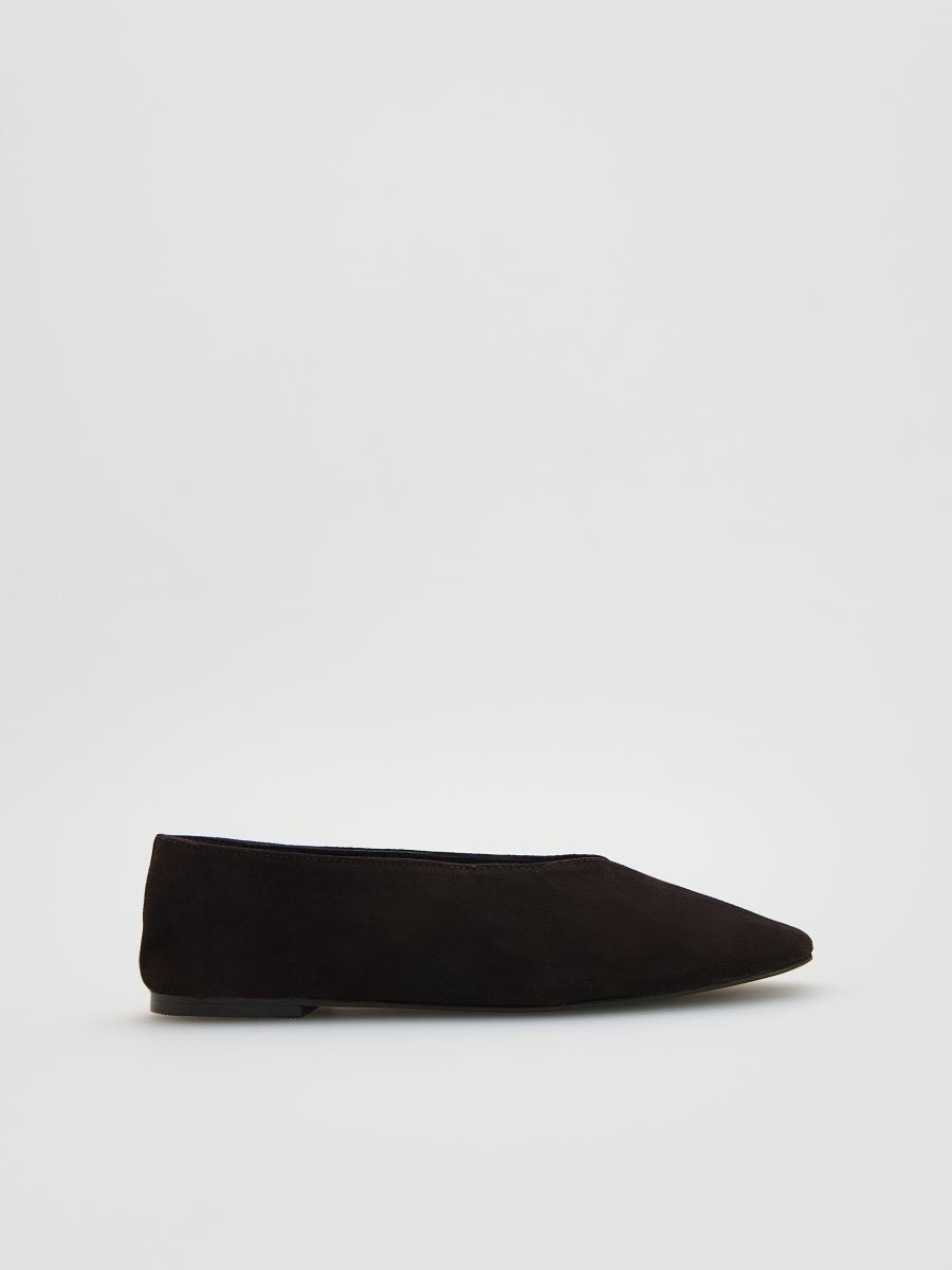Suede ballerinas - dark brown - RESERVED