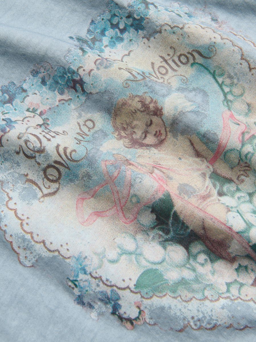 T-shirt with print - pale blue - RESERVED - 2