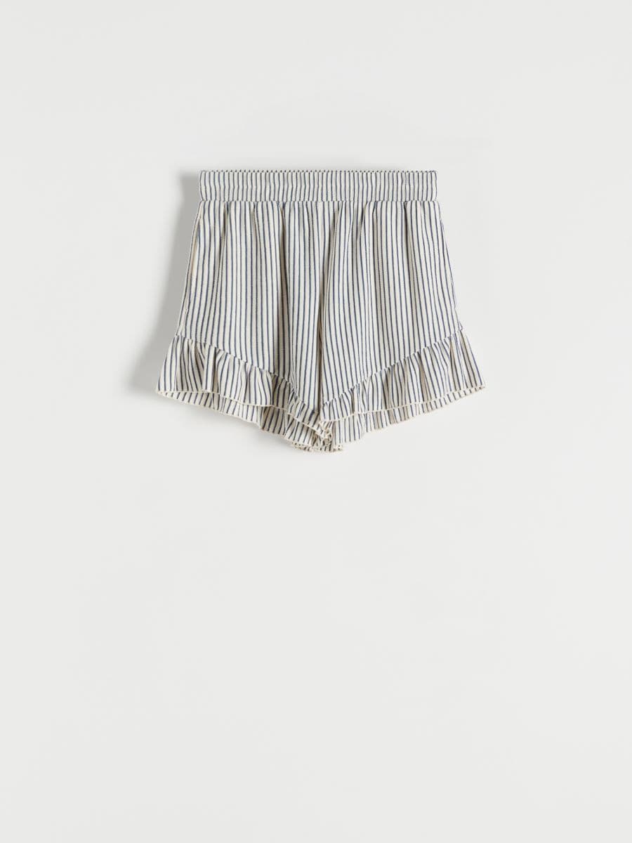Shorts with ruffle trim - multicolor - RESERVED - 4