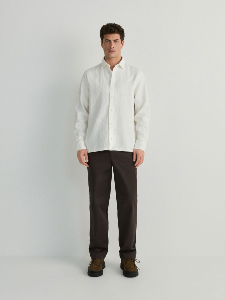 Regular fit chino trousers - dark brown - RESERVED - 2