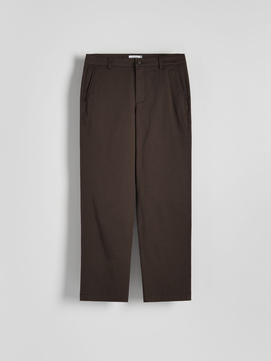 Regular fit chino trousers - dark brown - RESERVED - 2