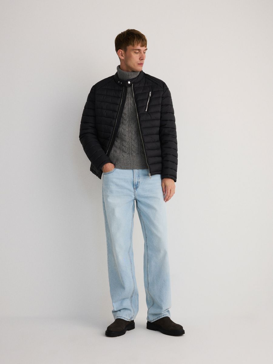 Quilted jacket with stand up collar - black - RESERVED - 2