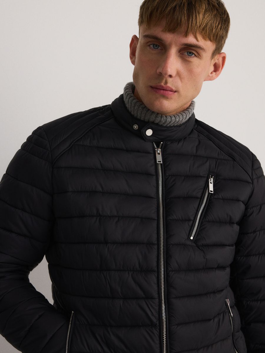 Quilted jacket with stand up collar - black - RESERVED - 3