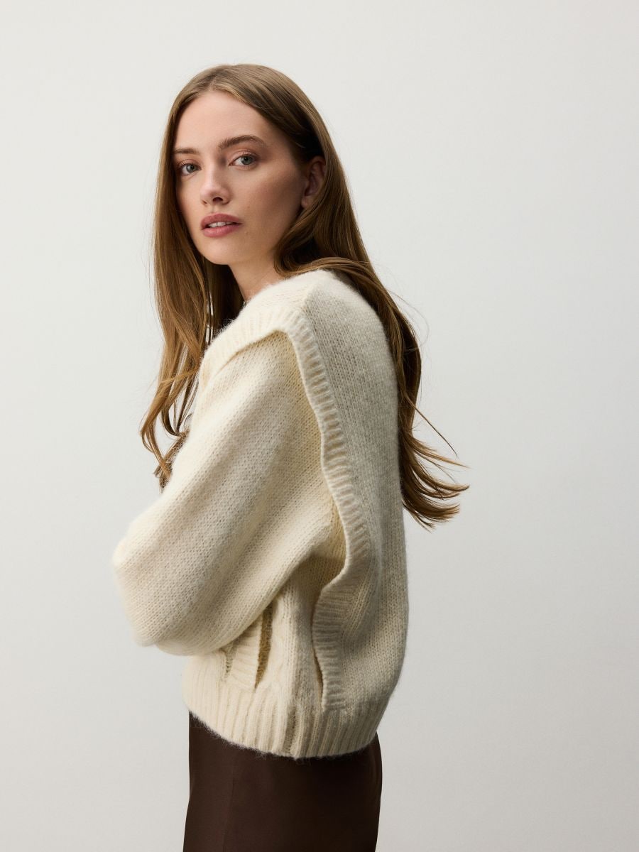 Wool blend jumper - cream - RESERVED - 3