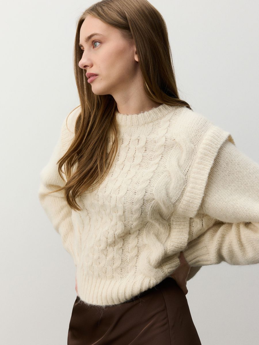 Wool blend jumper - cream - RESERVED - 6