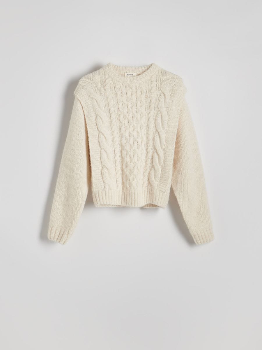 Wool blend jumper - cream - RESERVED - 4