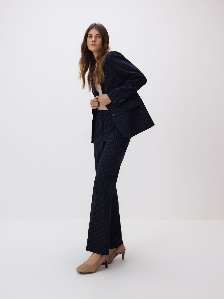 Stripe flare trousers - navy - RESERVED