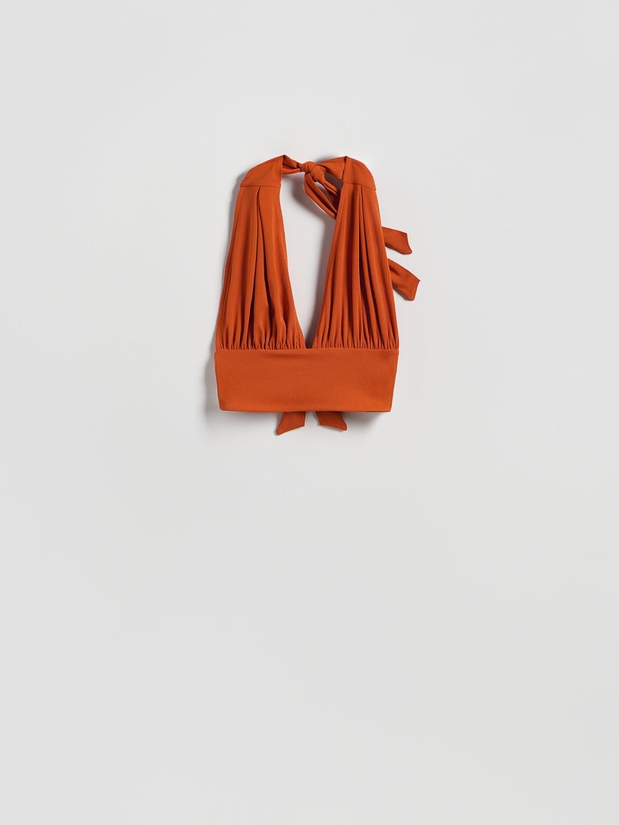 Krótki top halter - pomarańczowy - RESERVED